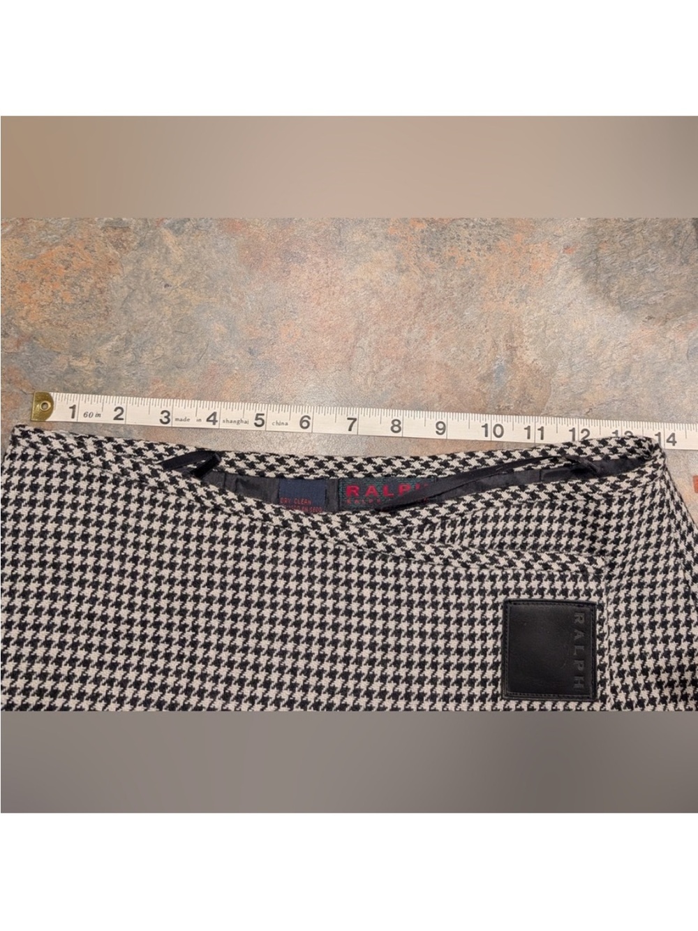 Vintage Ralph by Ralph Lauren Mini Skirt in Black and White houndstooth - Picture 4 of 11